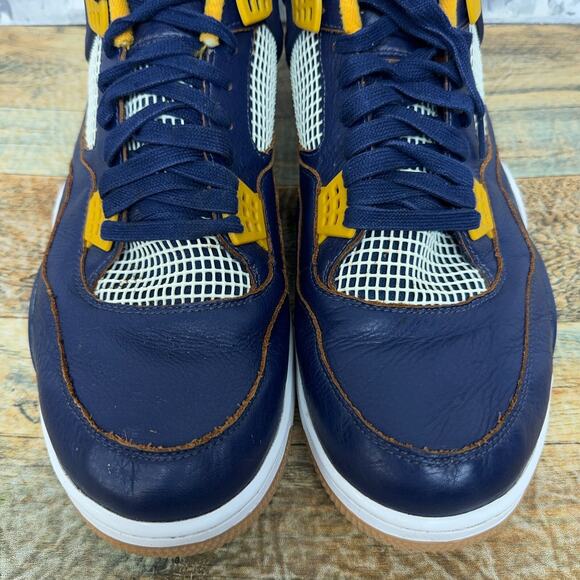 Nike Air Jordan 4 Retro Midnight Navy Metallic Gold 308497-425 Mens Size 18 Rare main image 12